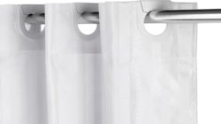 Croydex - Hookless Shower Curtain Regency Stripe - White